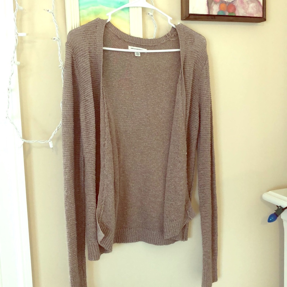 Tan American Eagle cardigan